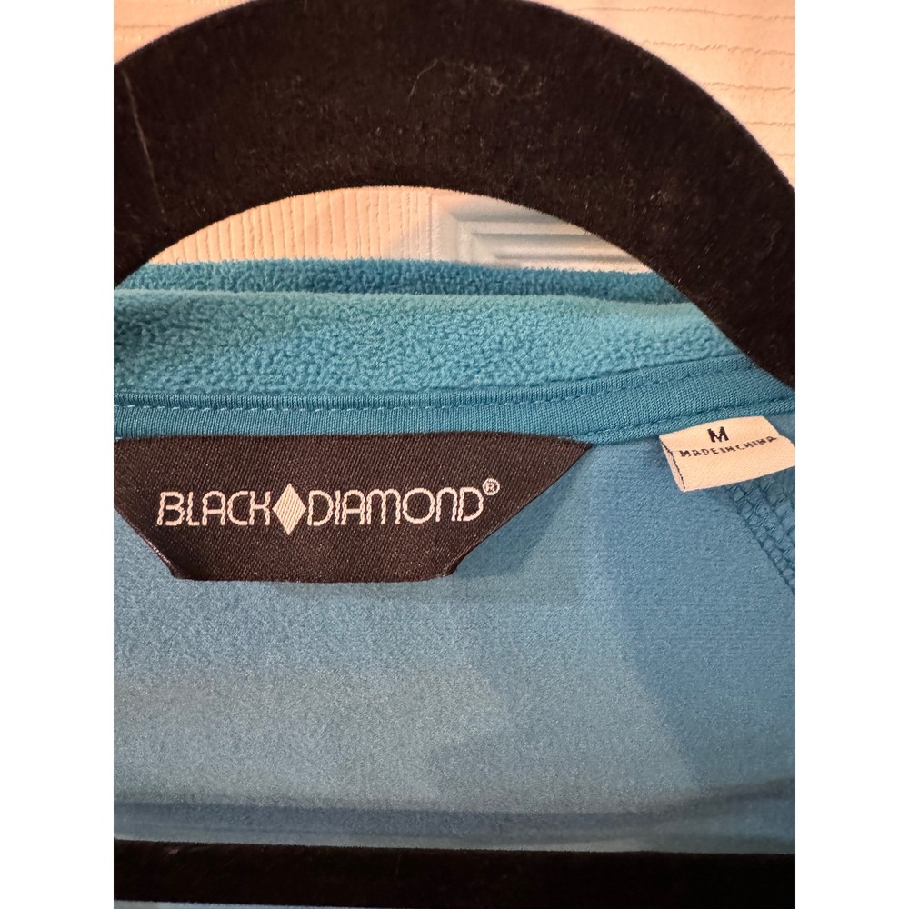 Black Diamond Turquoise Mock Neck Zip Up Jacket Women's Long Sleeve Raglan - Picture 6 of 10